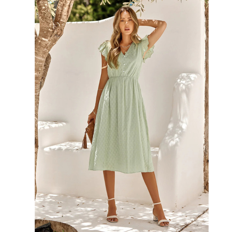 Gabrielle | Short-Sleeved Summer Dress with Ruffles