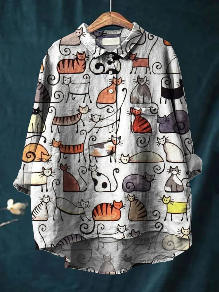 Lindsay | Playful Cat Shirt