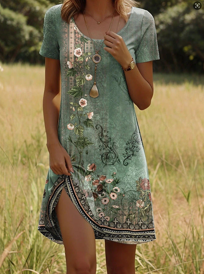Hazel Trendy Ethnic Printed Summer Dress