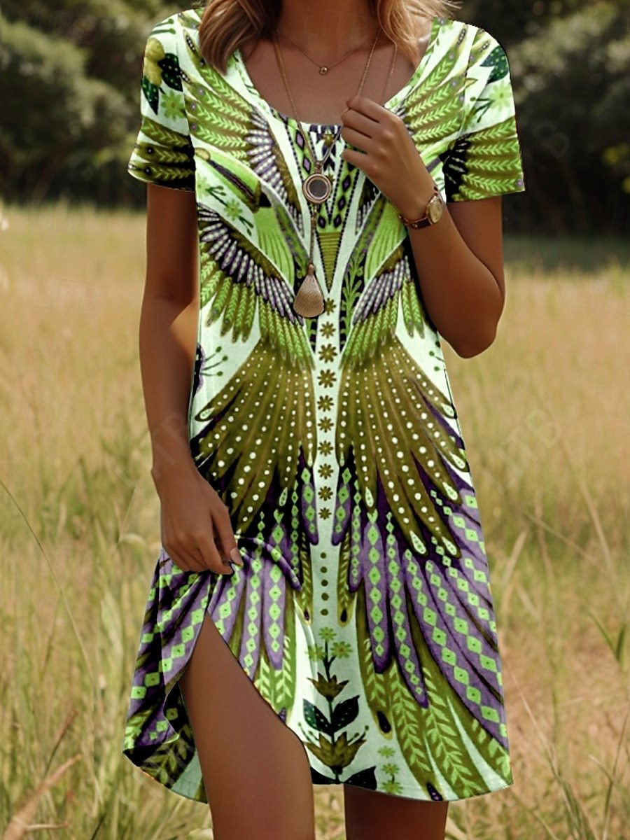 Hazel Trendy Ethnic Printed Summer Dress