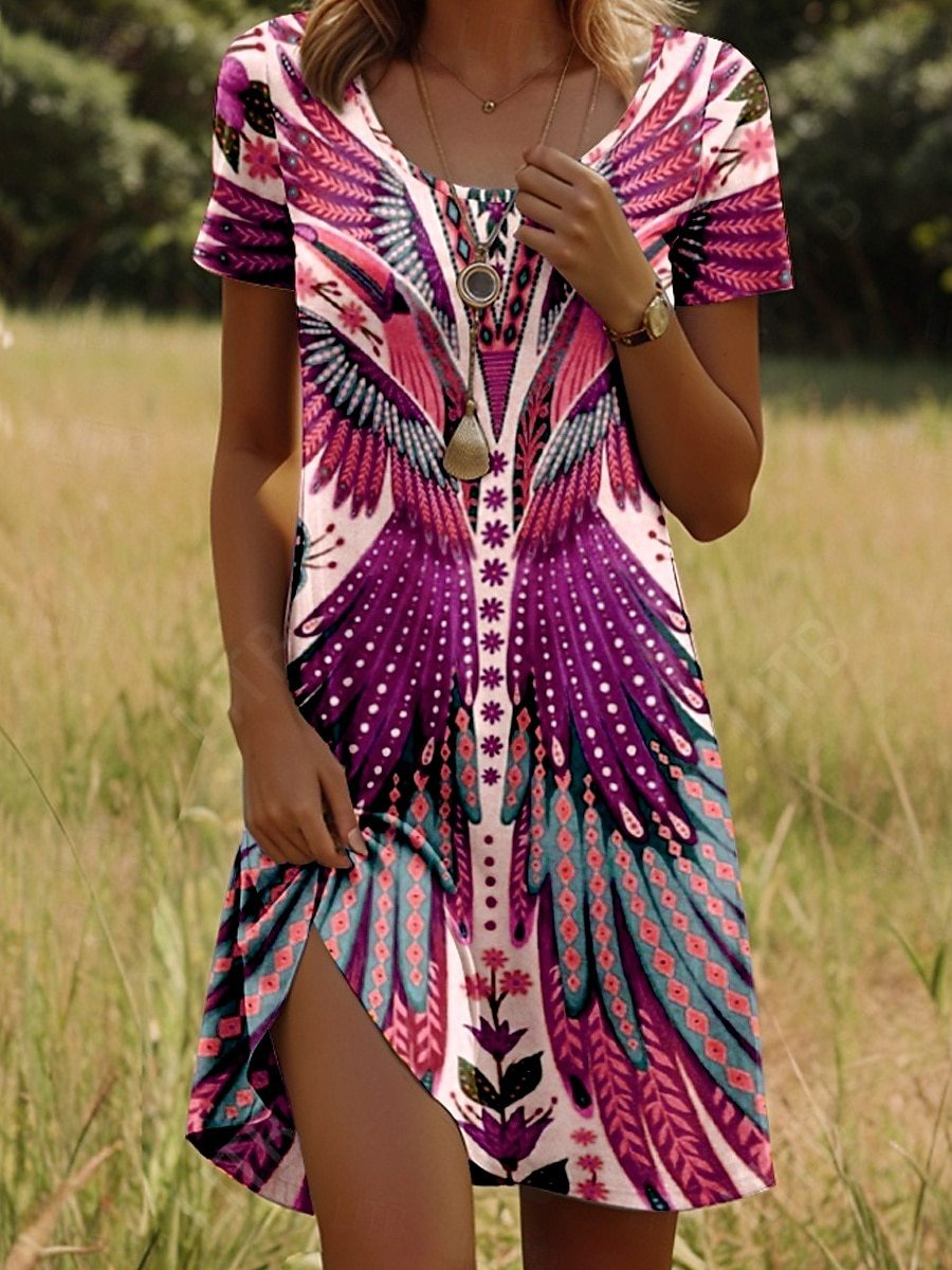 Hazel Trendy Ethnic Printed Summer Dress